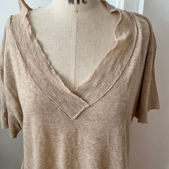 BY MALENE BIRGER Lightweight Tan Alpaca/Wool Blend Sweater Size Large - Picture 2 of 6